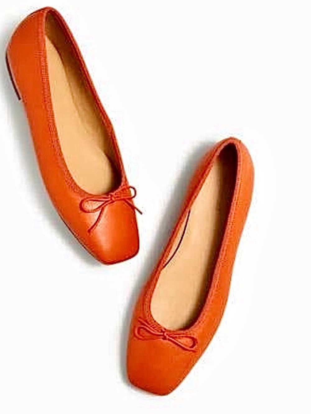 MADEWELL The Anelise Leather Ballet Flat Dark Copper Orange 9 NWOB